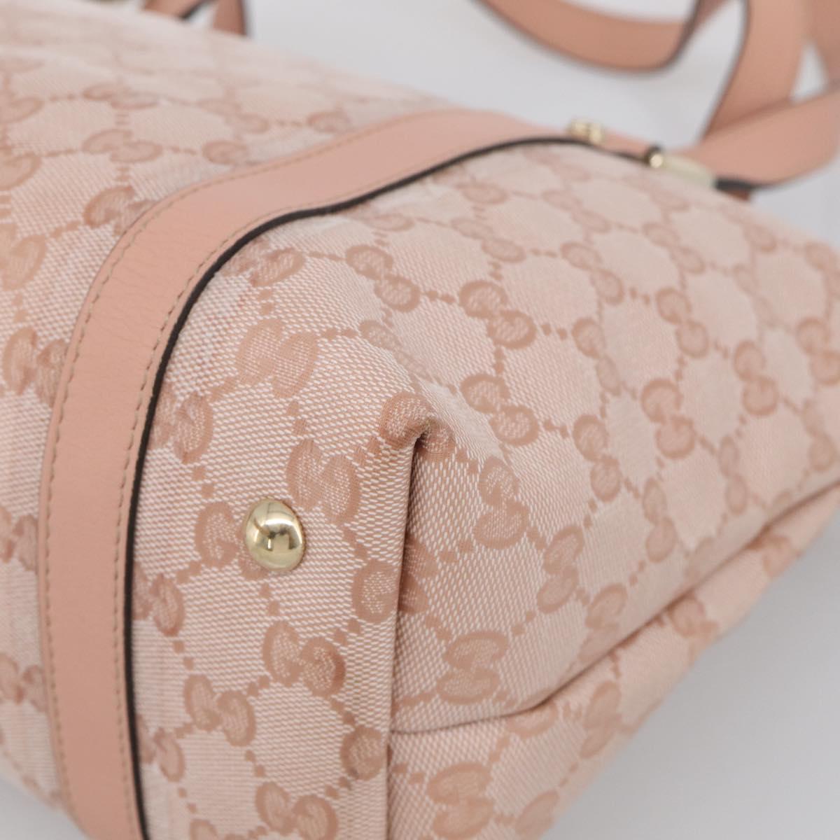 GUCCI GG Crystal Tote Bag Coated Canvas Pink Gold 141470 Auth 213177V