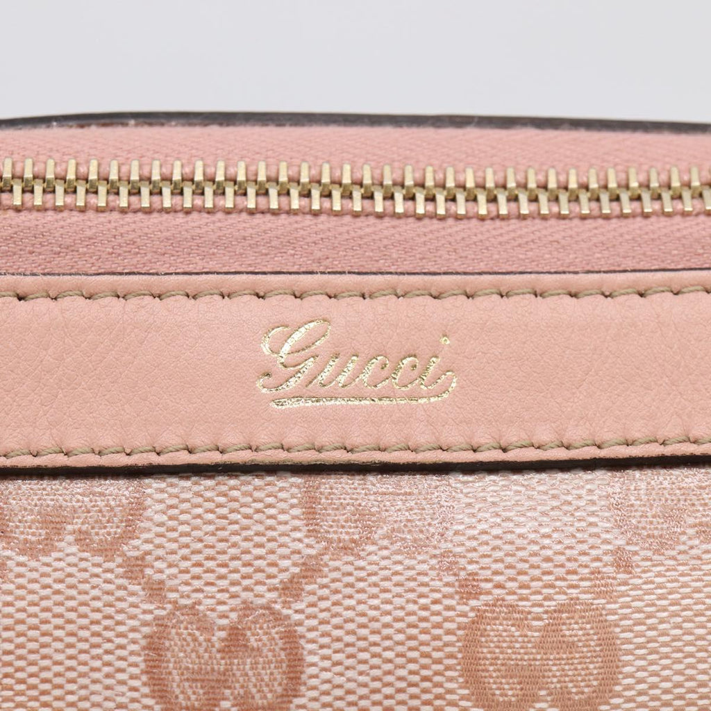 GUCCI GG Crystal Tote Bag Coated Canvas Pink Gold 141470 Auth 213177V
