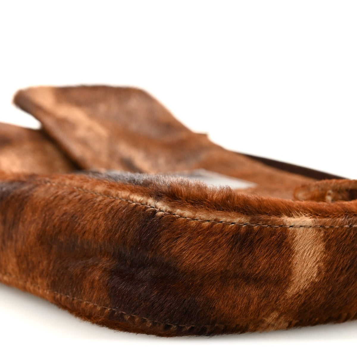 Calf Hair Zebra Print Baguette Brown