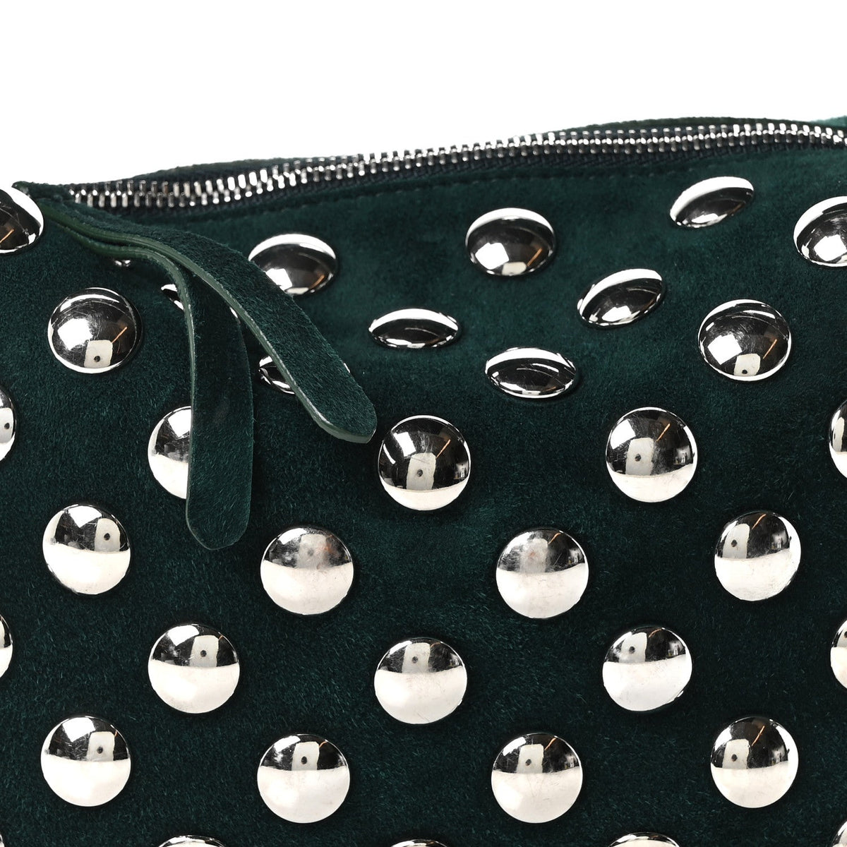 Suede Studded Small Elena English Green