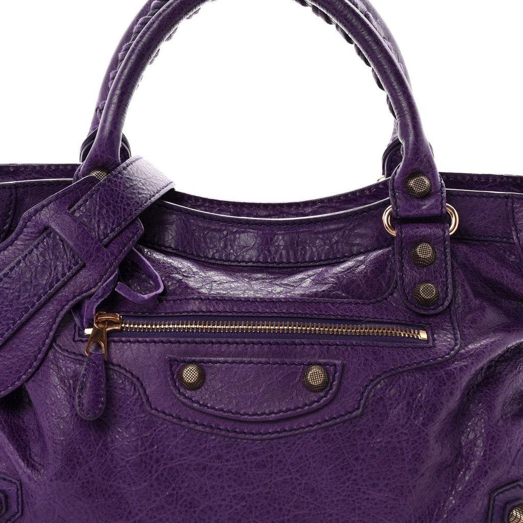 Agneau Giant 12 Rose Gold Hardware City Dark Violet