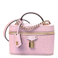 Ostrich Vanity Chain Pouch Pink