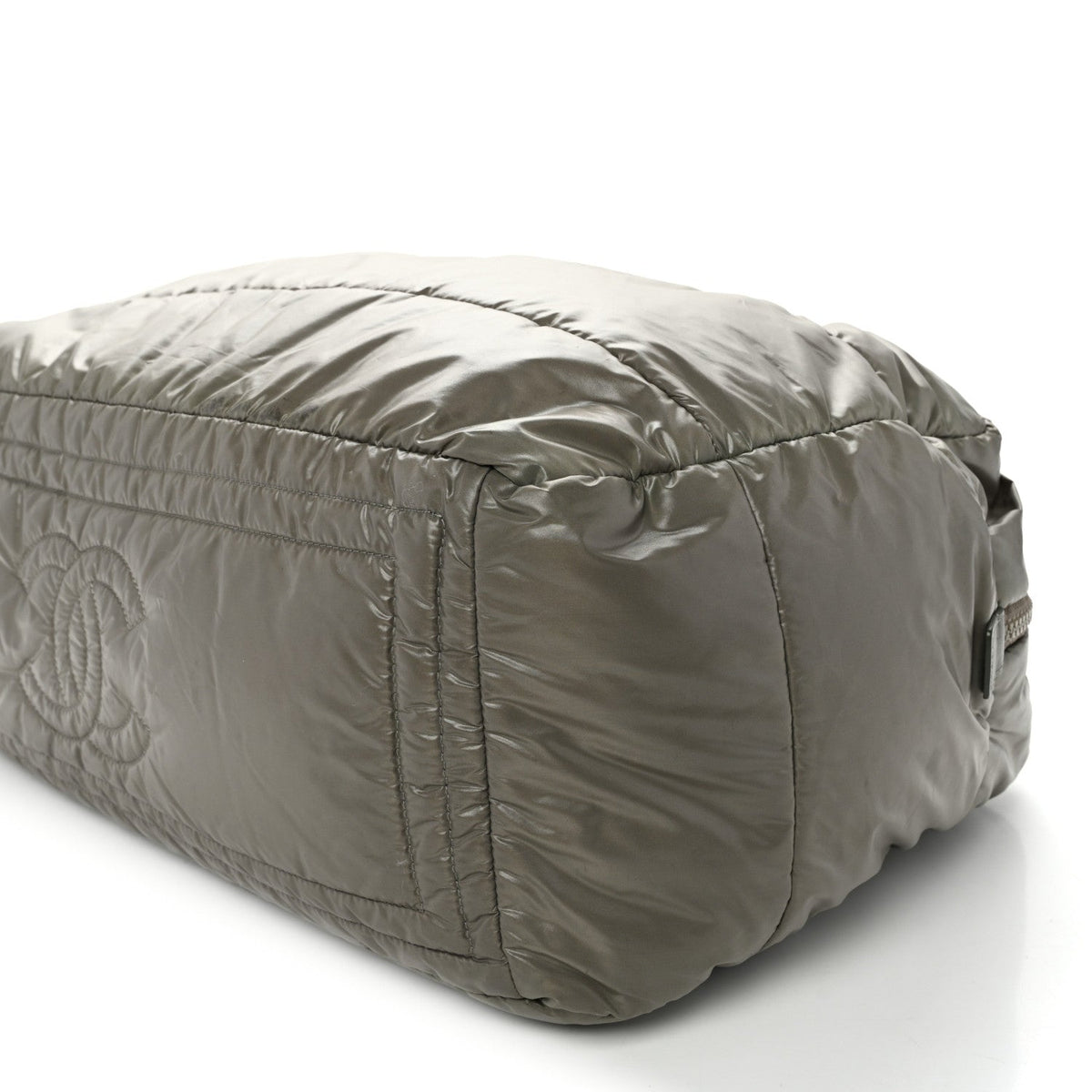 Nylon Quilted Coco Cocoon Reversible Tote Grey