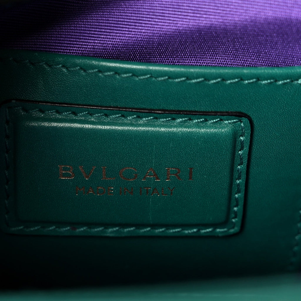 Calfskin Serpenti Forever Snake Strap Crossbody Bag Emerald Green