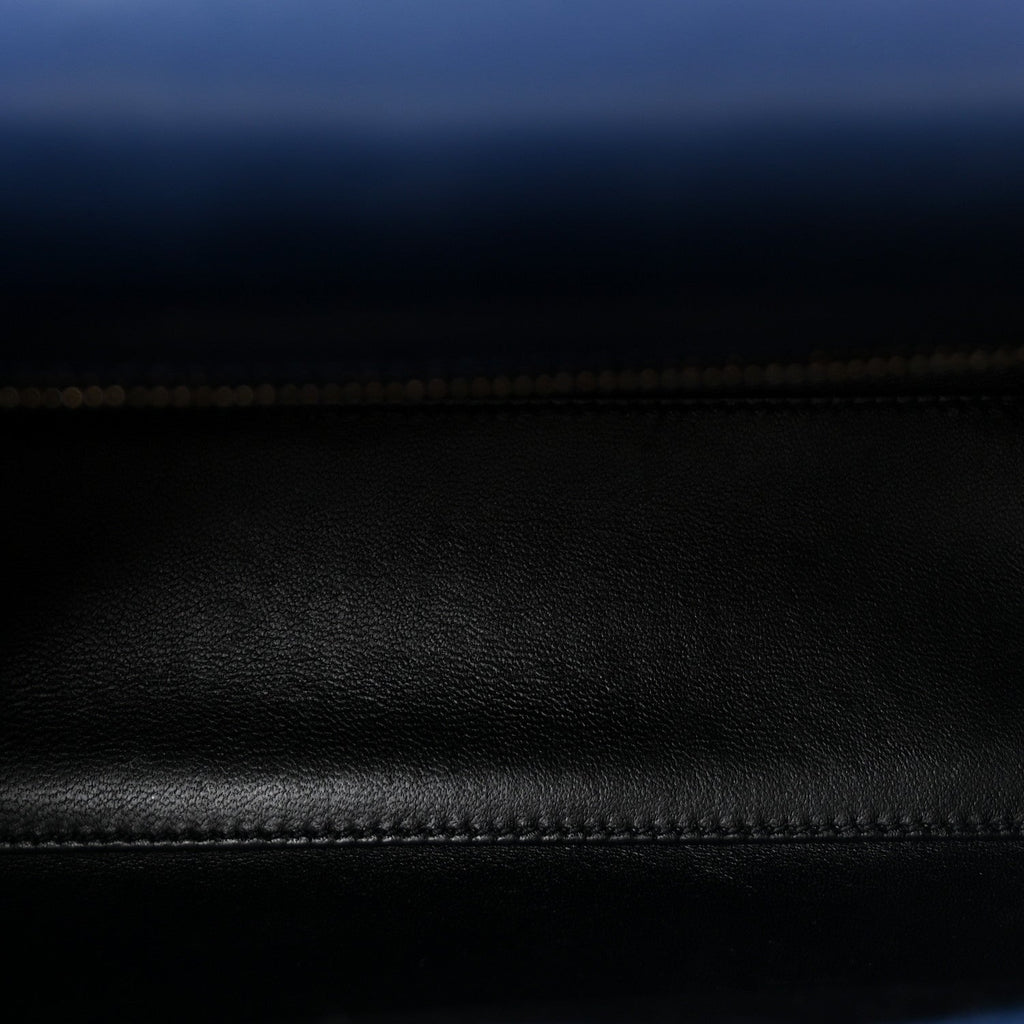 Calfskin Le Fermoir Top Handle Bag Blue