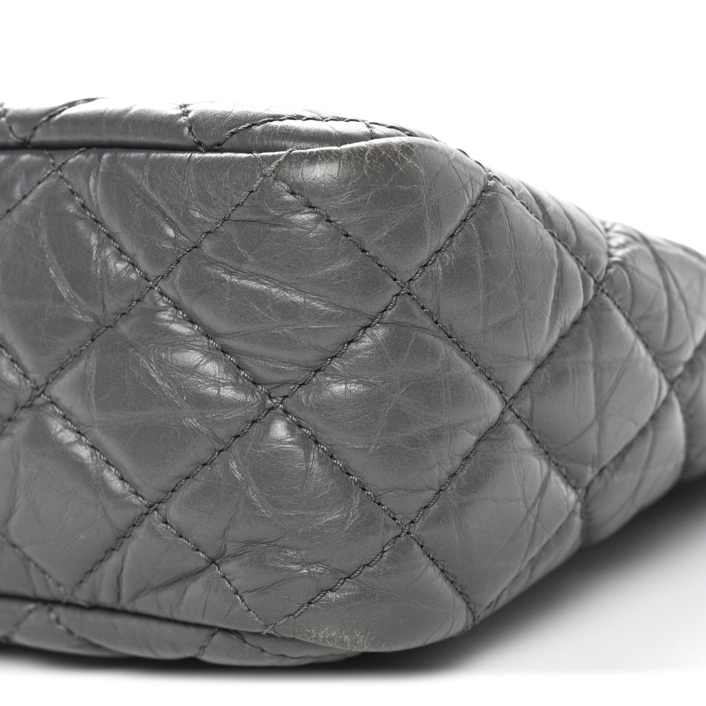 Aged Calfskin Quilted Large Reissue Camera Case Grey