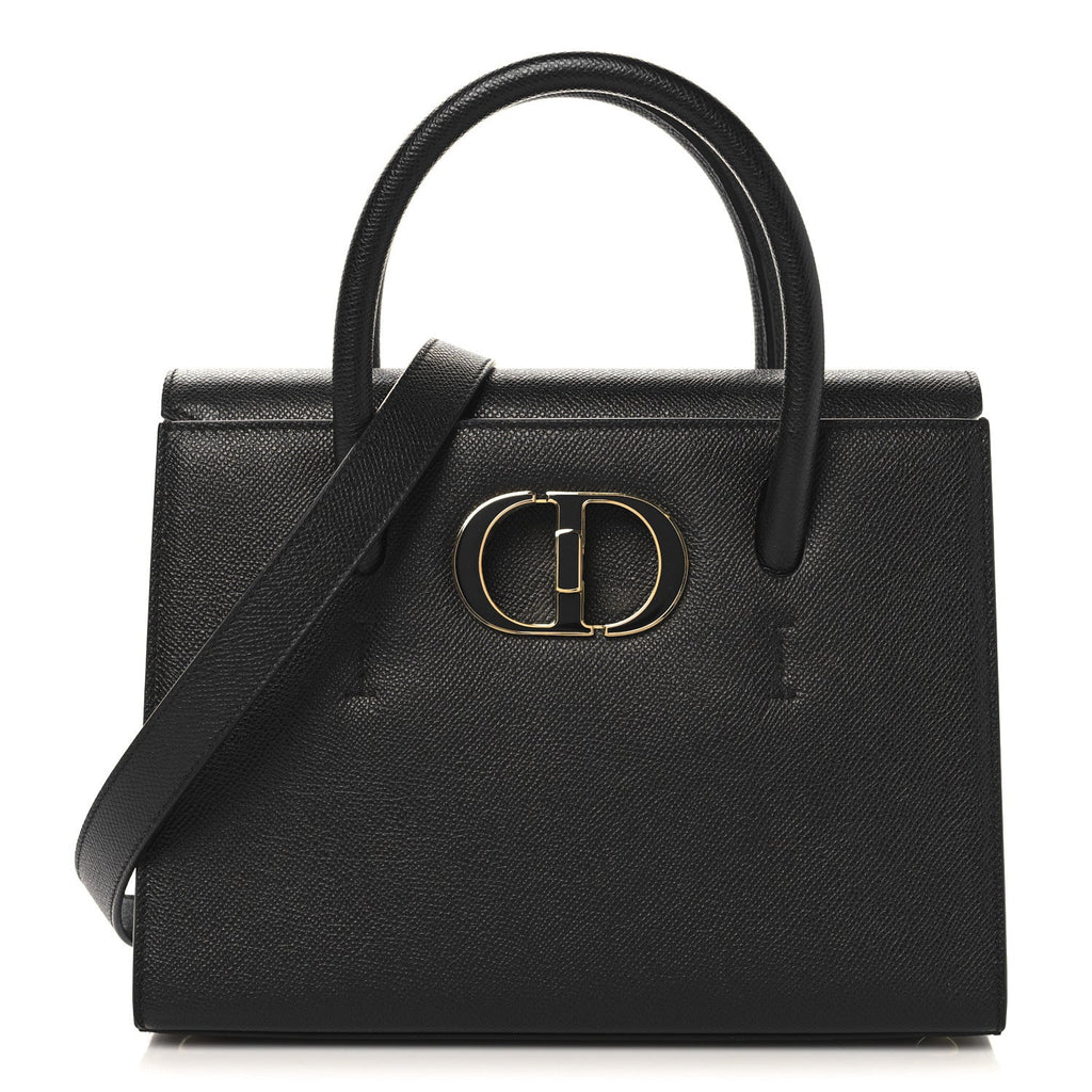 Grained Calfskin Medium St. Honore Tote Black