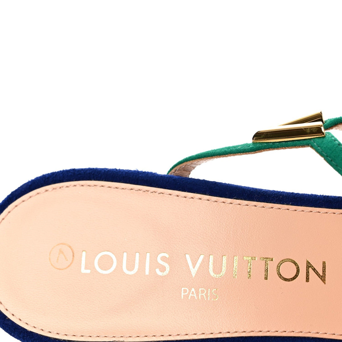 Suede Goatskin Blossom Sandals 39 Blue