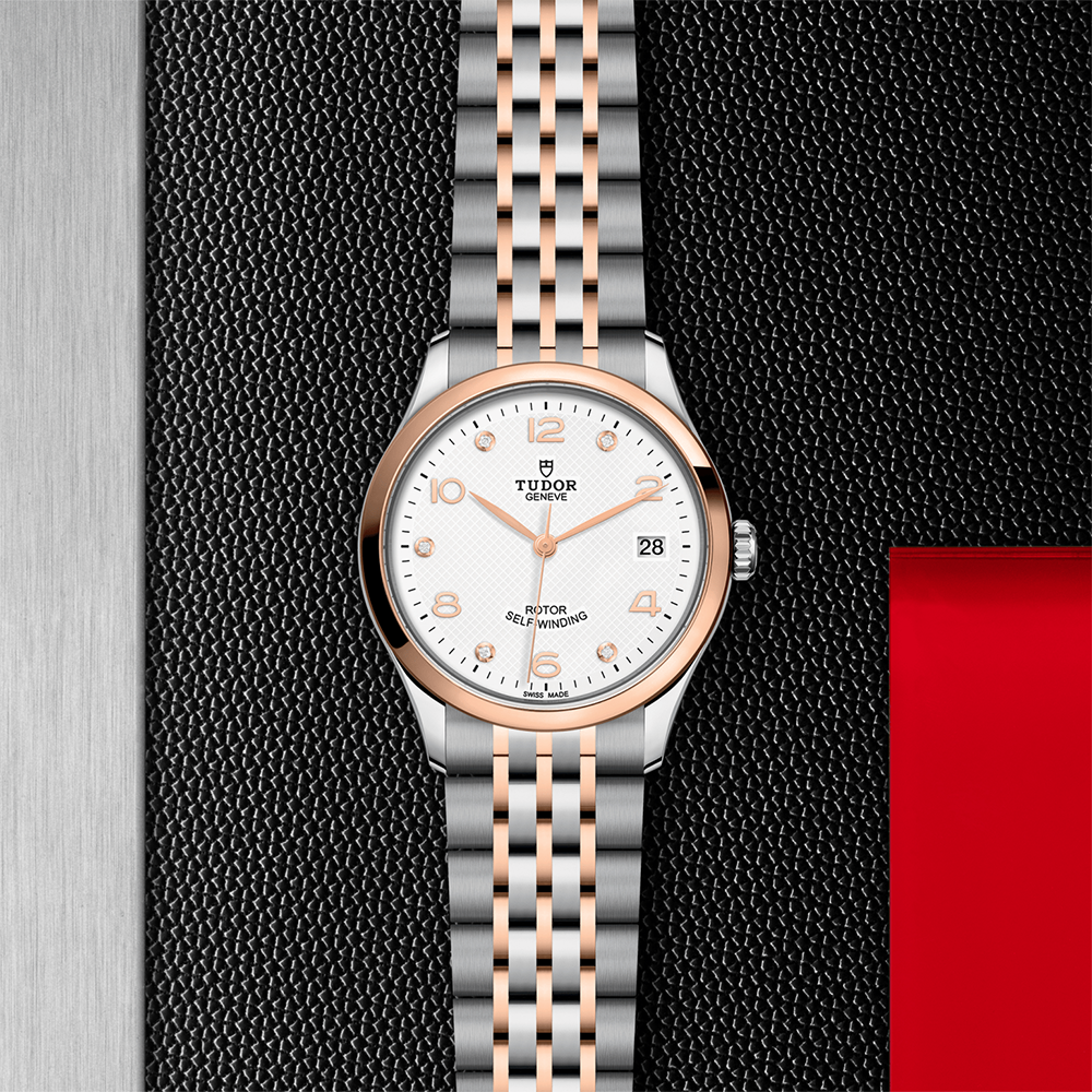 1926 Rose Gold Two-Tone 36mm - White, Diamond-Set on Bracelet