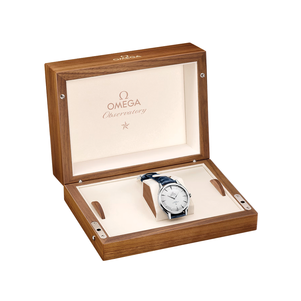 Constellation Observatory Canopus Gold™ 39.4mm - Silver on Leather Strap