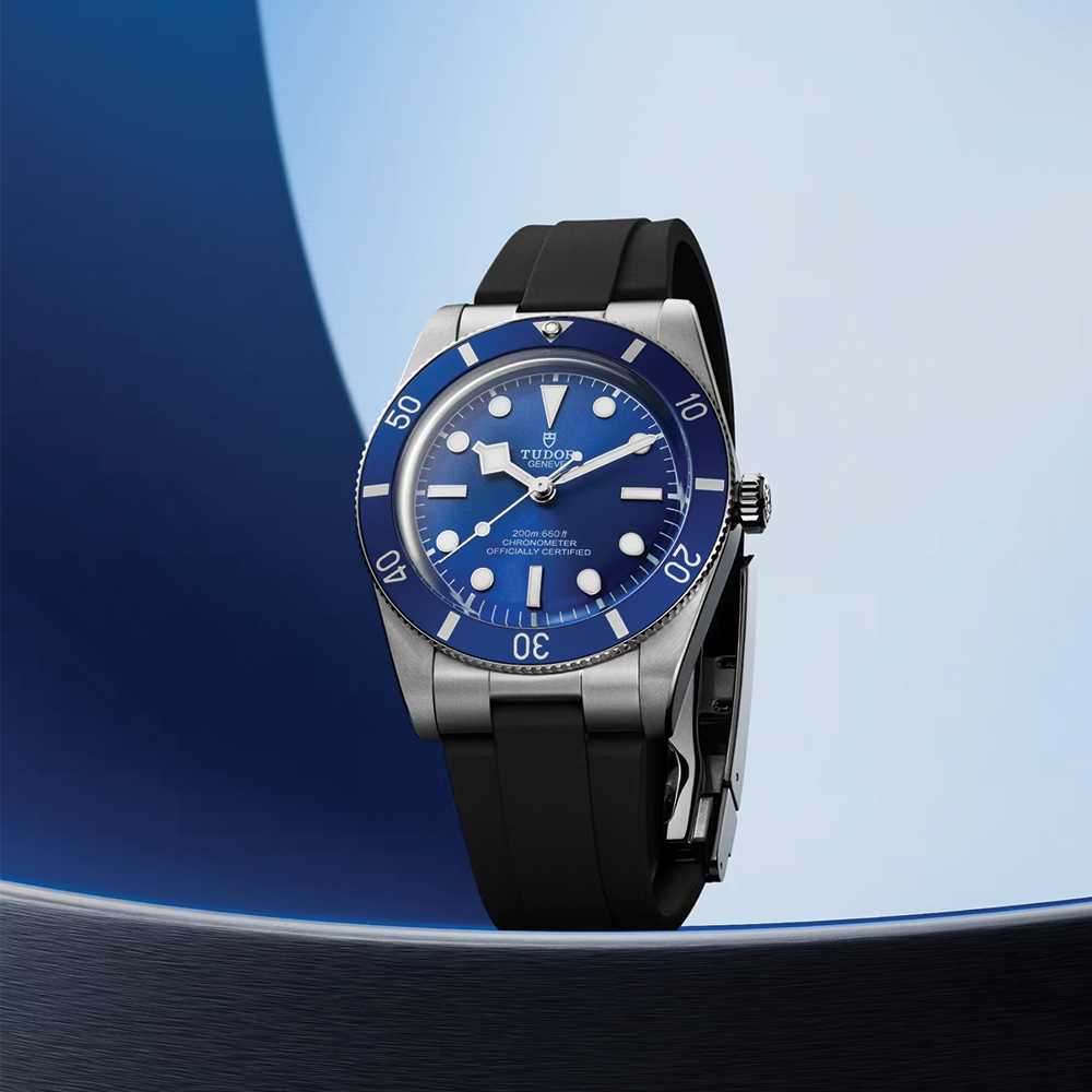 Black Bay 54 37mm - Blue on Rubber Strap