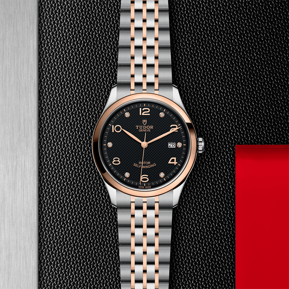 1926 Rose Gold Two-Tone 39mm - Black, Diamond-Set on Bracelet