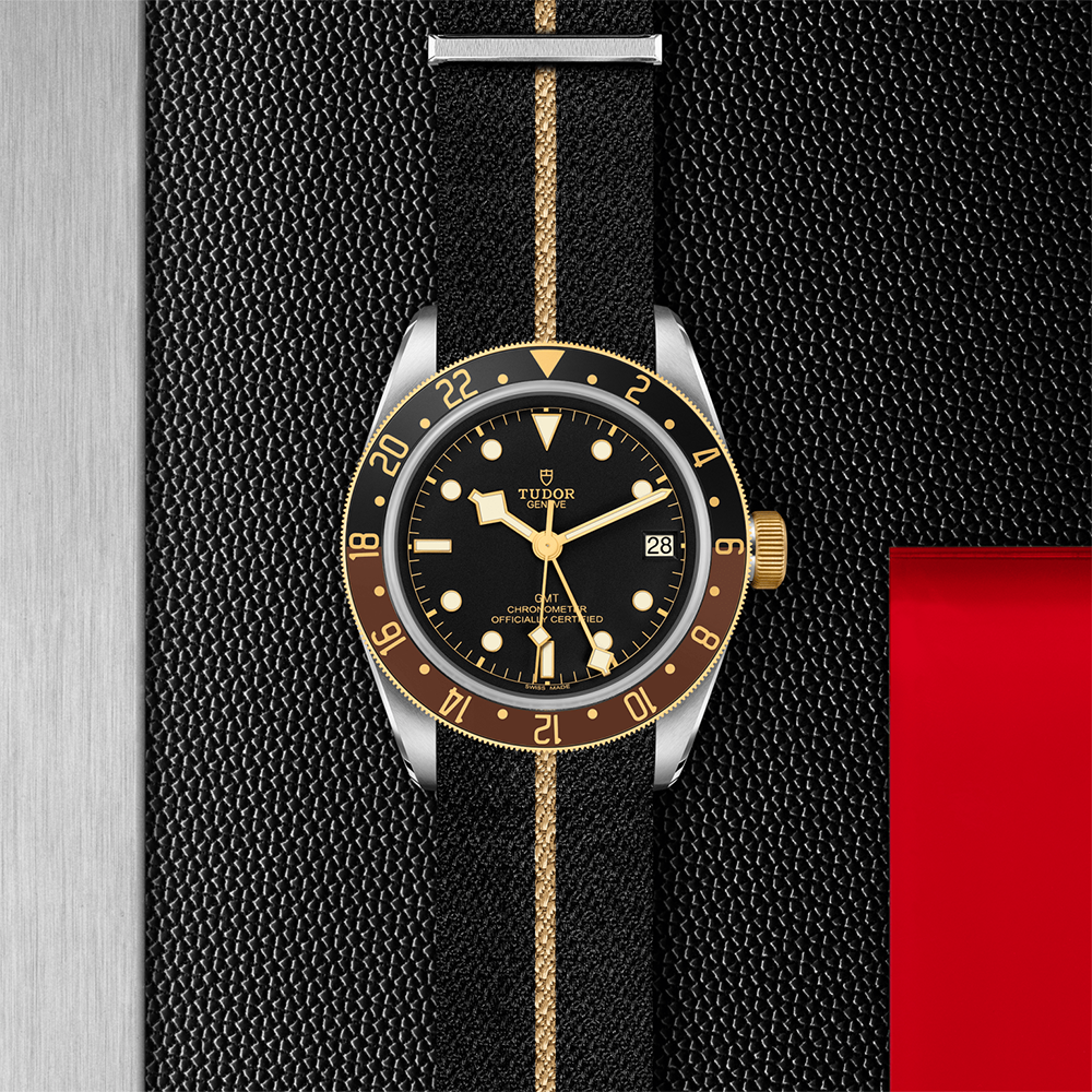 Black Bay GMT S&G Yellow-Gold Two-Tone 41mm - Black on Fabric Strap