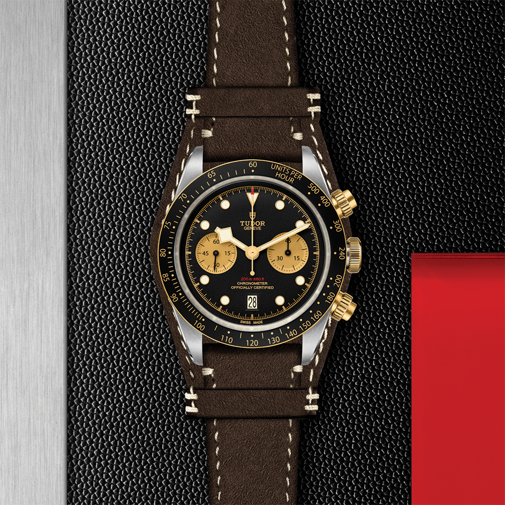 Black Bay Chrono S&G 41mm - Black on Leather Strap