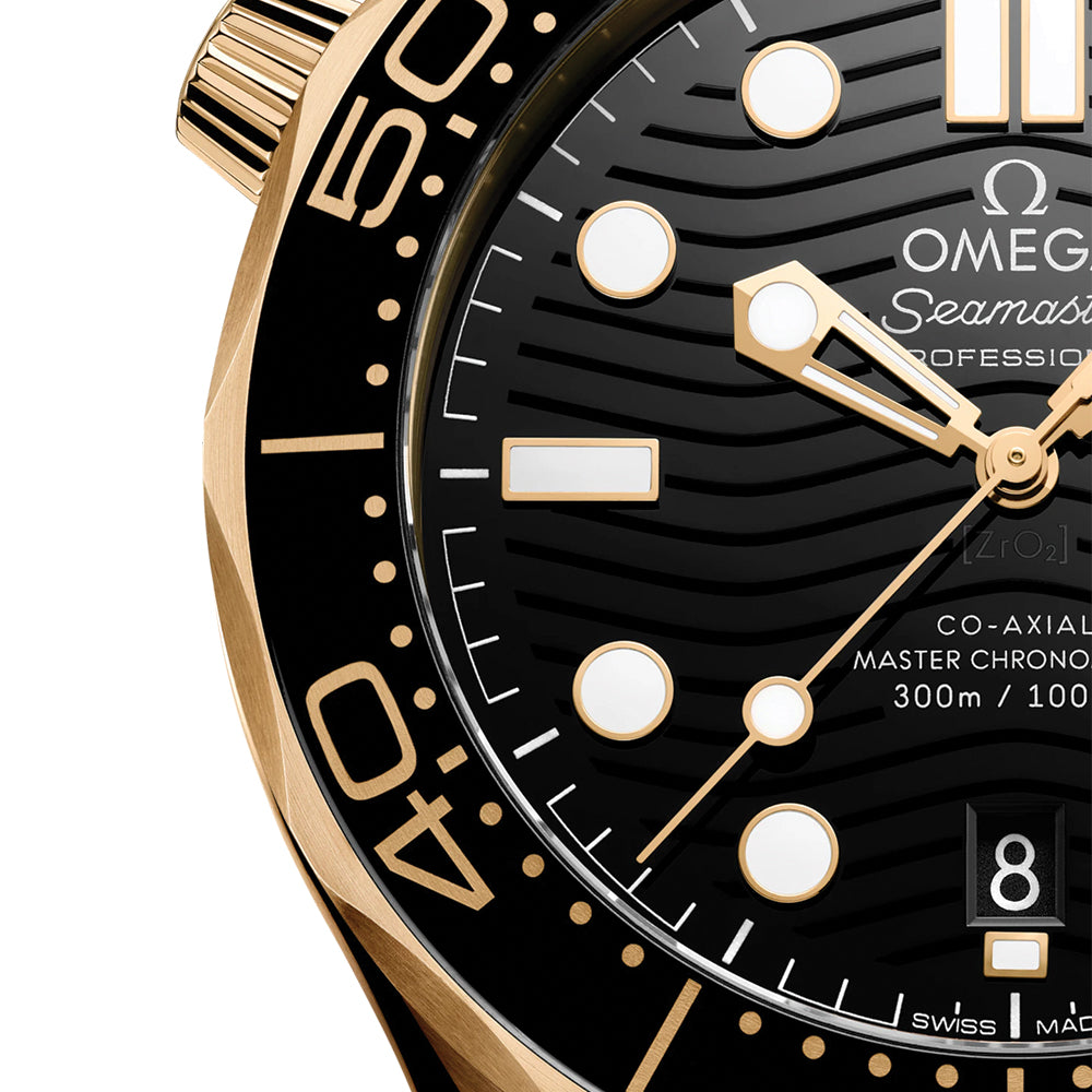 Seamaster Diver 300M Moonshine™ Gold 42mm - Black on Rubber Strap