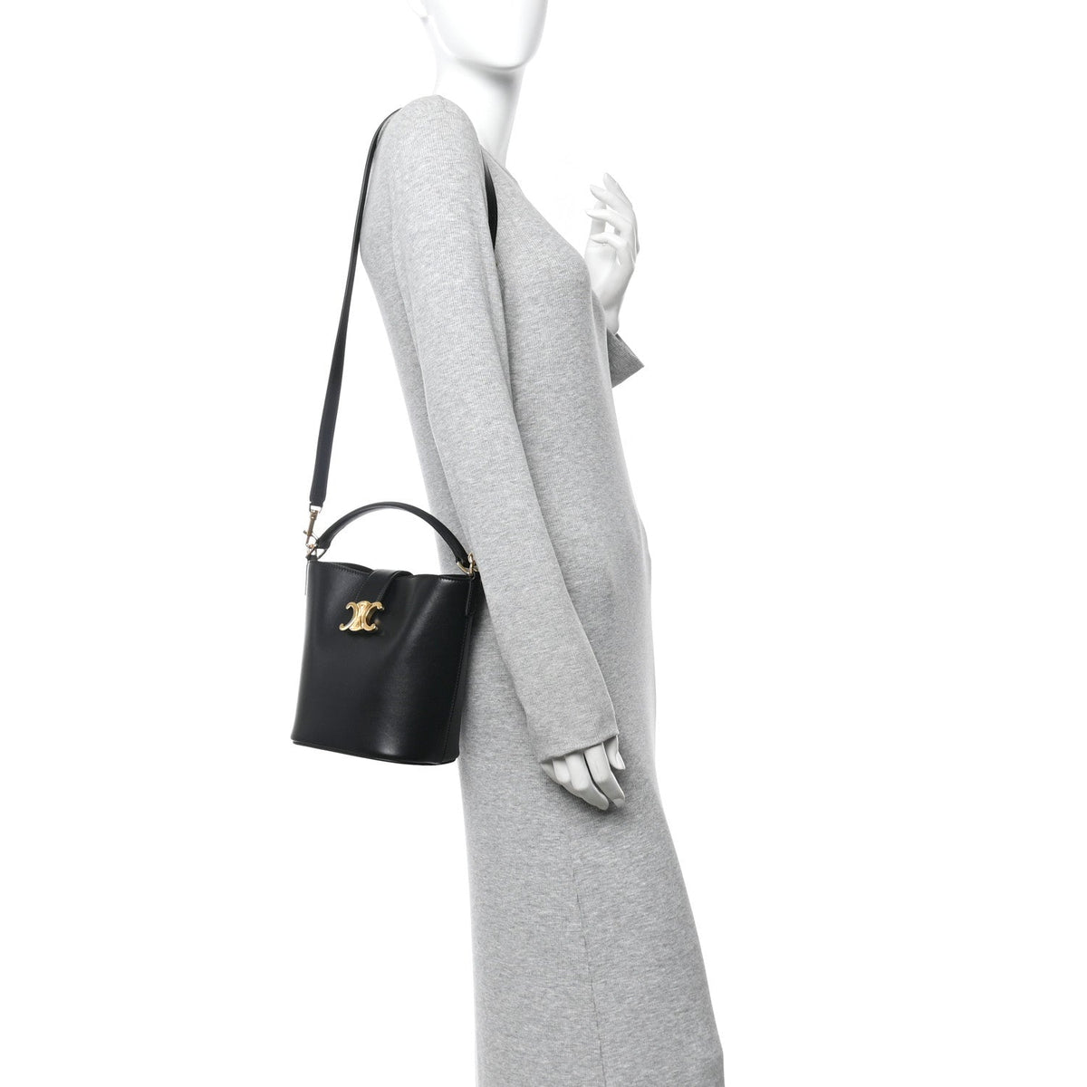 Smooth Calfskin Triomphe Small Louise Bag Black