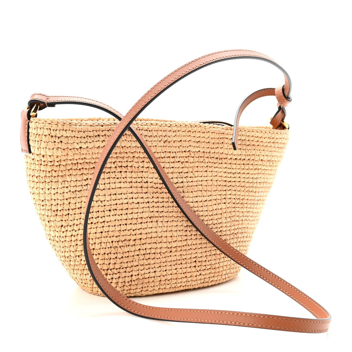 Calfskin Raffia Paulas Ibiza Pochette Bag Natural Tan