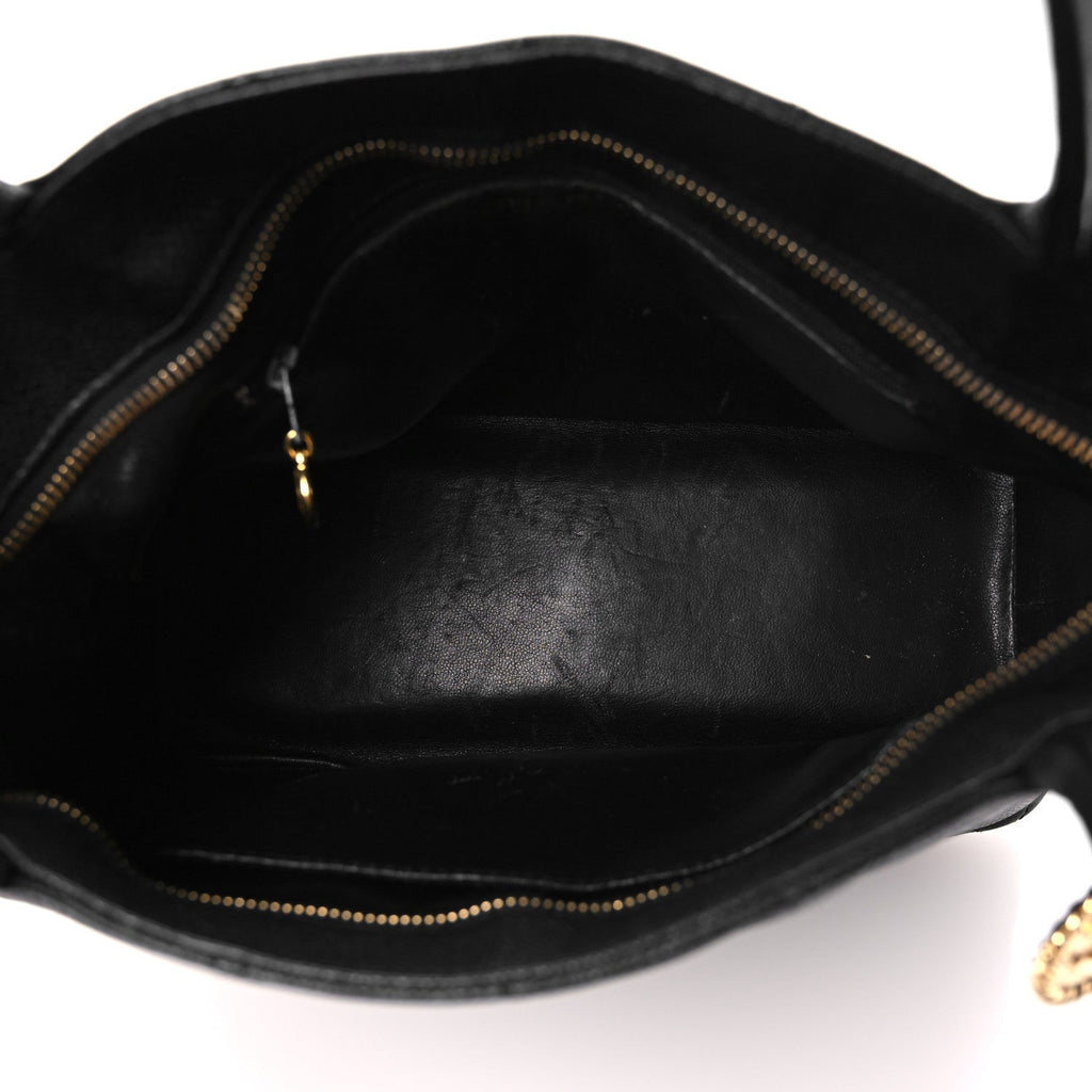 Caviar Quilted Medallion Tote Black