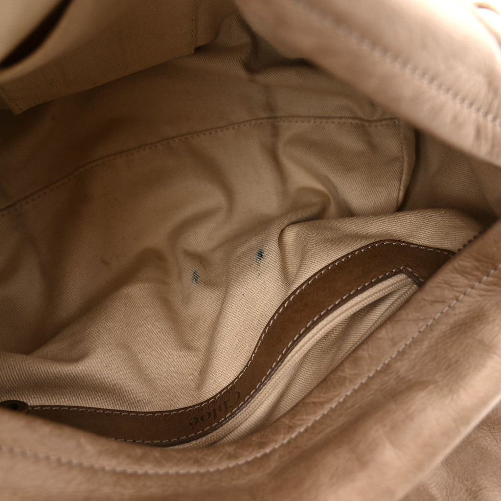 Snakeskin Calfskin Silverado Shoulder Bag Beige