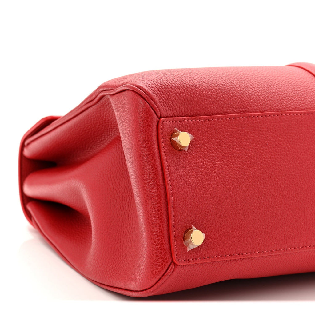 Grained Calfskin Classique 16 Top Handle Bag Red