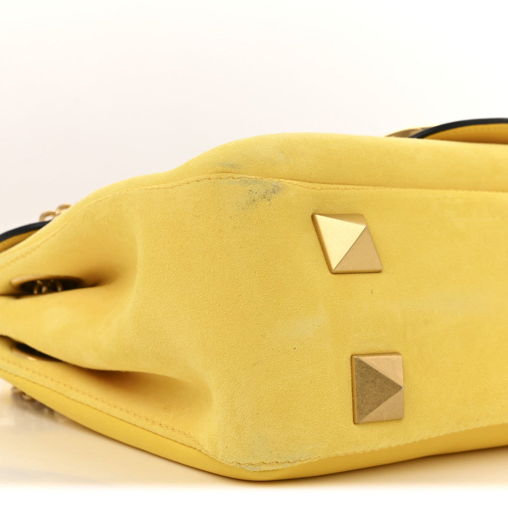 Nappa Stud Sign Shoulder Bag Bright Lemon