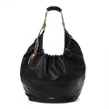 Calfskin XL Squeeze Cord Bag Black