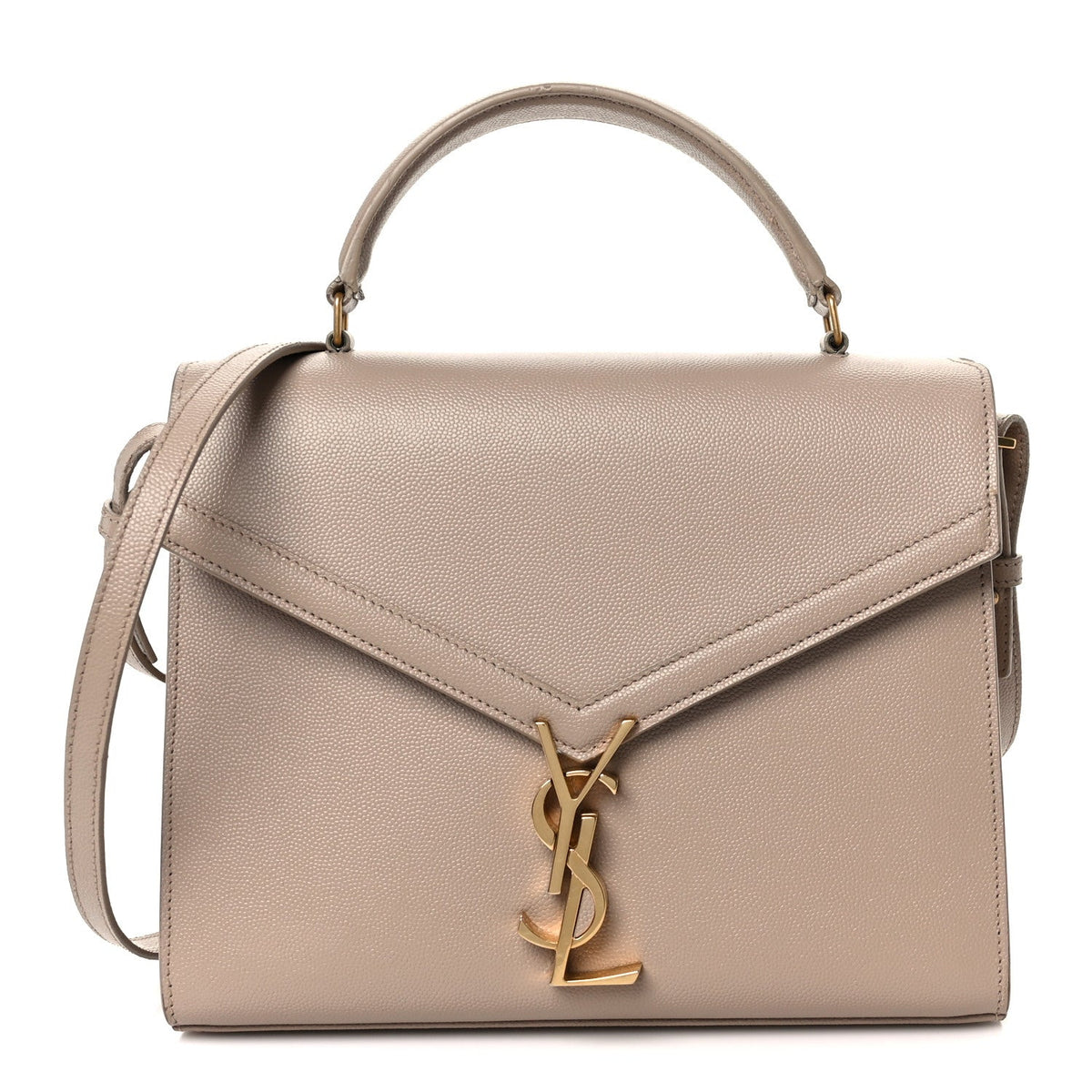 Grain de Poudre Medium Classic Monogram Cassandra Top Handle Dark Beige