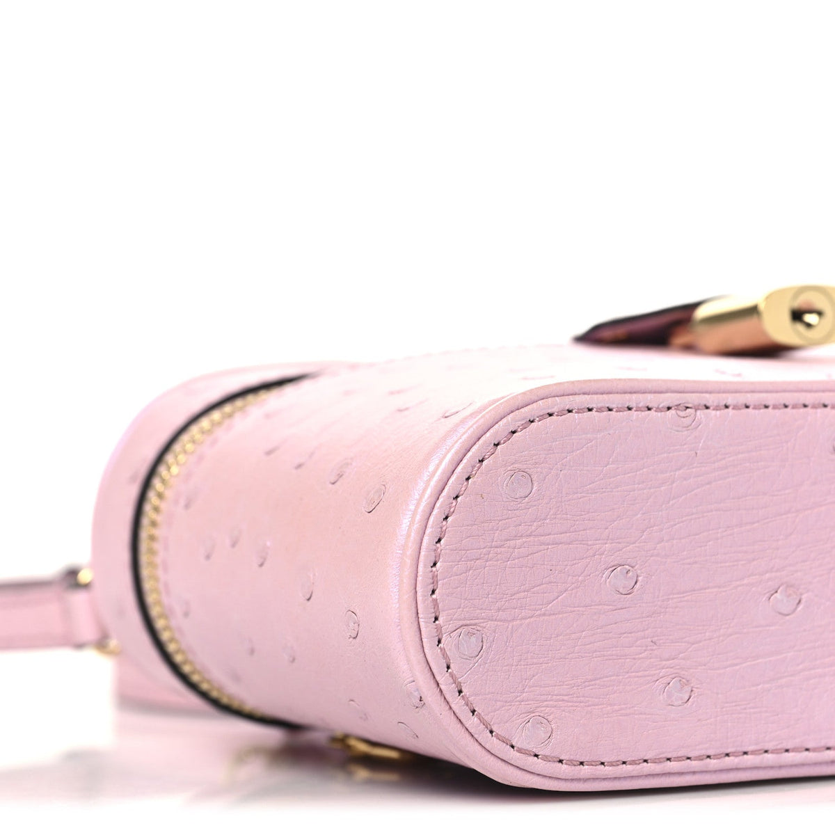 Ostrich Vanity Chain Pouch Pink