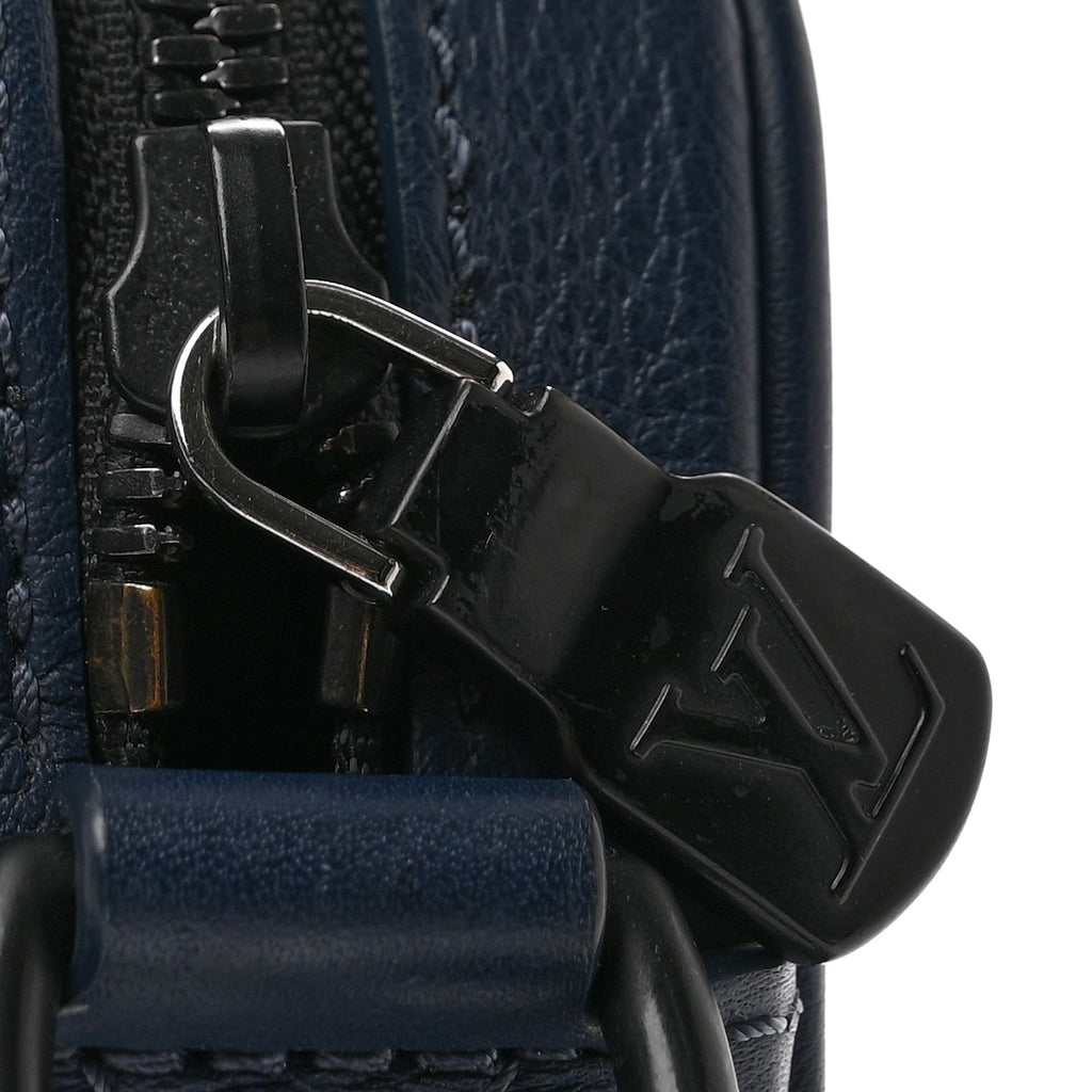 Calfskin Monogram Shadow Trio Messenger Navy