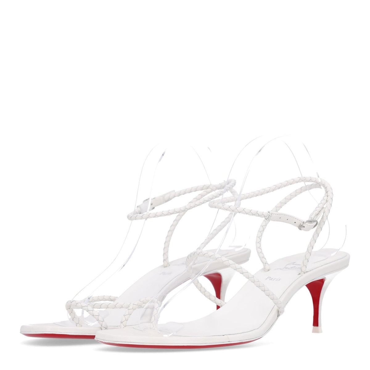 X Idris Elba Hibaq Calfskin Braided 55mm Sandals 41 White