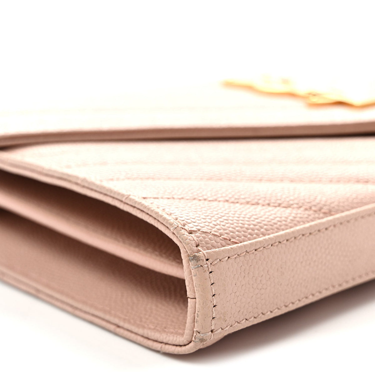 Grain De Poudre Matelasse Chevron Monogram Chain Wallet Pale Pink