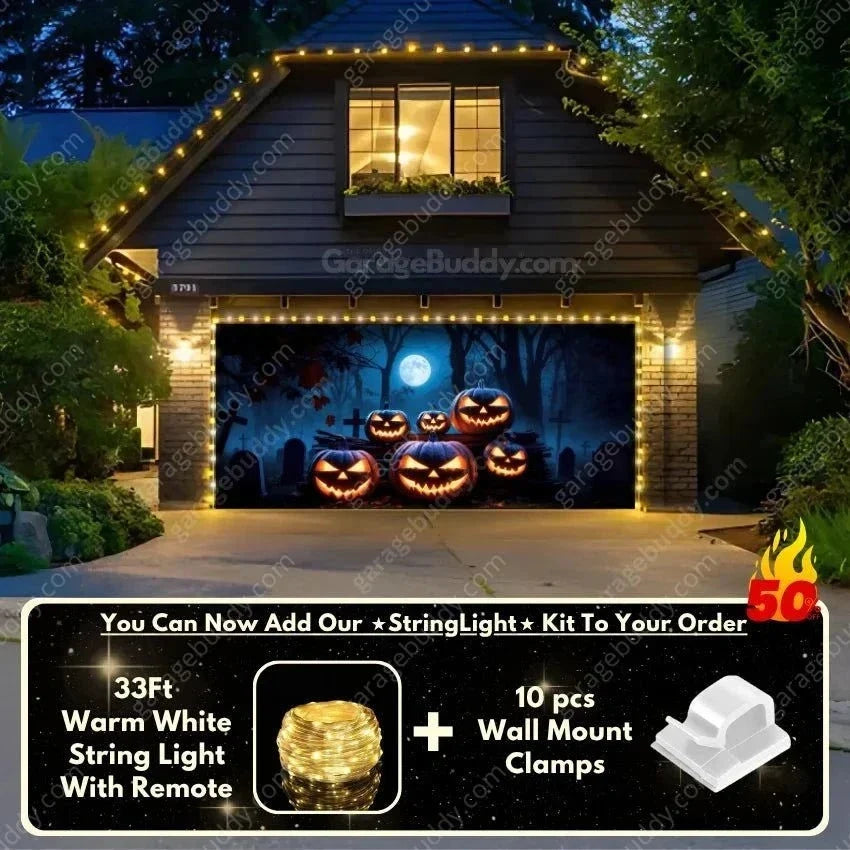 Cursed Pumpkins (Glow) | Halloween Garage Door Cover