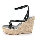 Patent Mafaldina 120 Wedge Sandals 41 Black