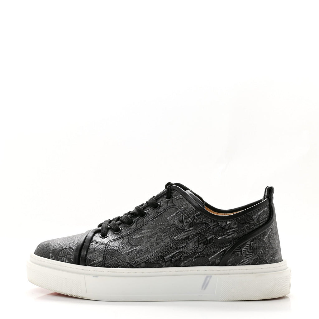 Toile Monogram Nappa Mens Adolon Junior Flat Sneakers 42 Black