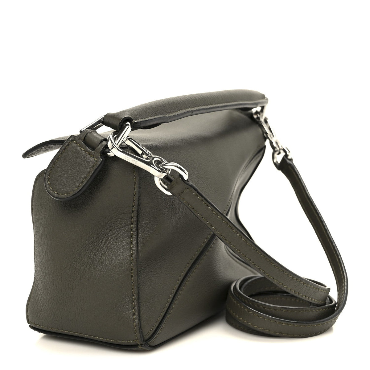 Calfskin Mini Puzzle Bag Khaki Green