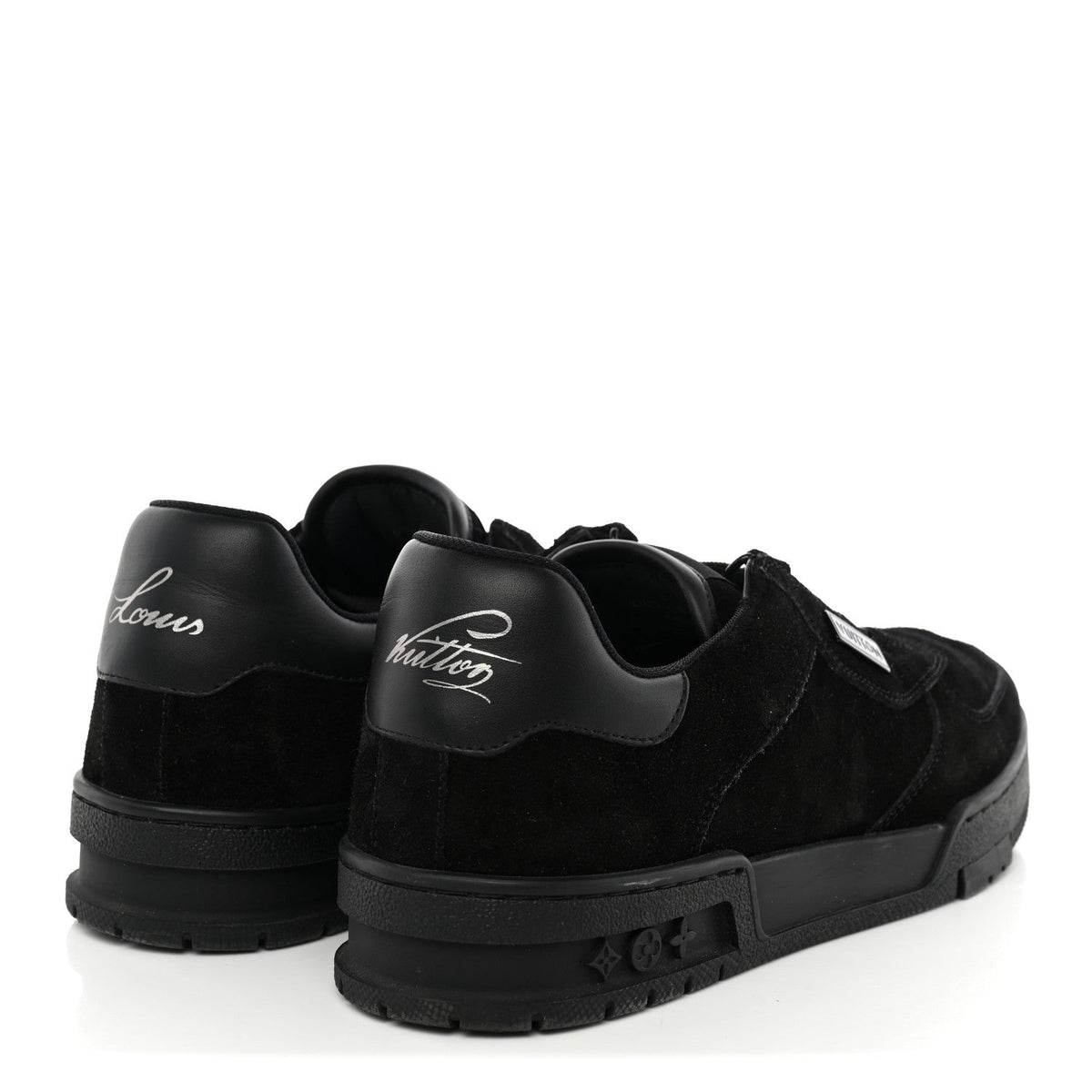 Suede Mens LV Trainer Sneakers 5.5 Black