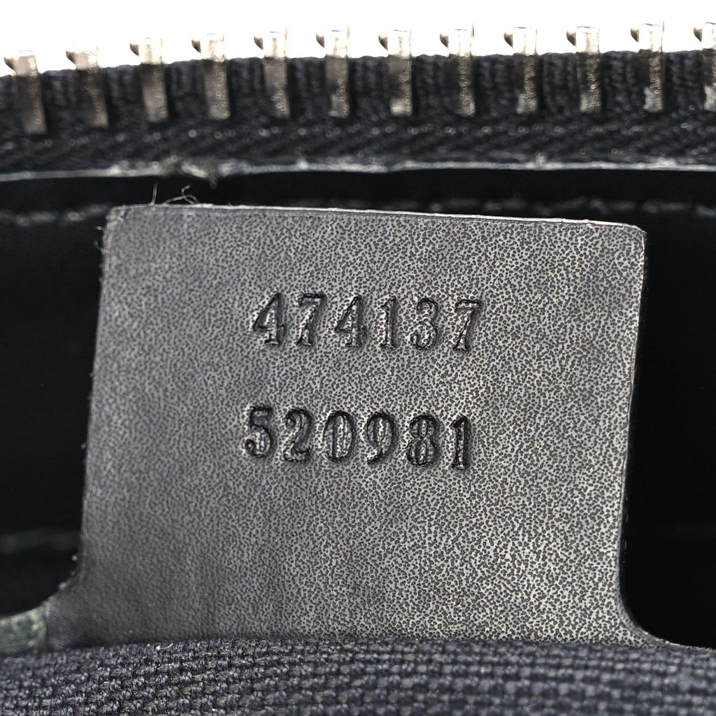 GG Supreme Monogram Appia Calfskin Web Flat Messenger Bag Black Grey