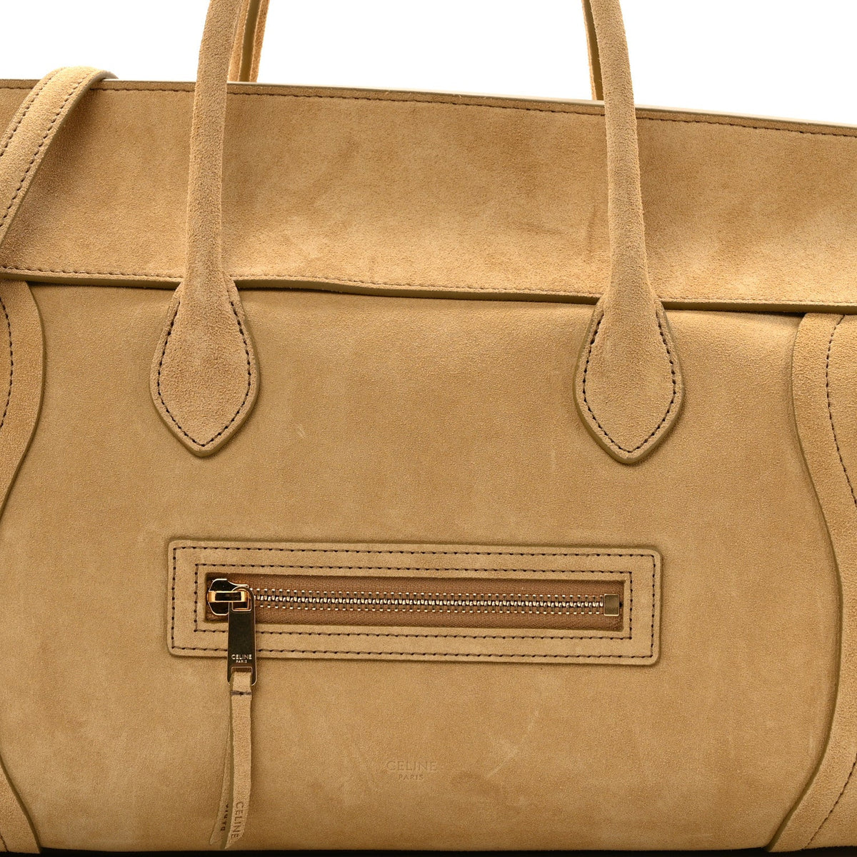 Suede Calfskin Medium New Luggage Beige