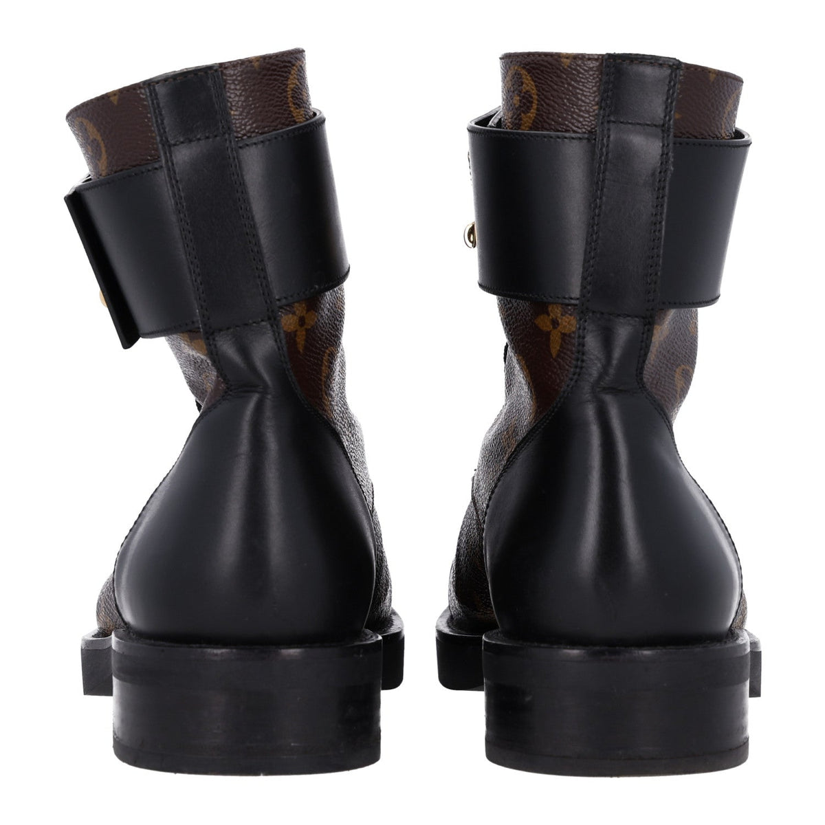 Calfskin Monogram Wonderland Flat Ranger Boots 38 Black