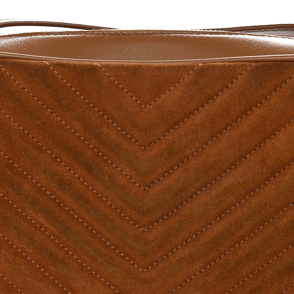 Suede Matelasse Monogram Lou Camera Bag Cinnamon
