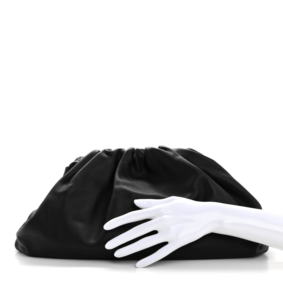 Smooth Butter Calf The Pouch Oversized Clutch Black