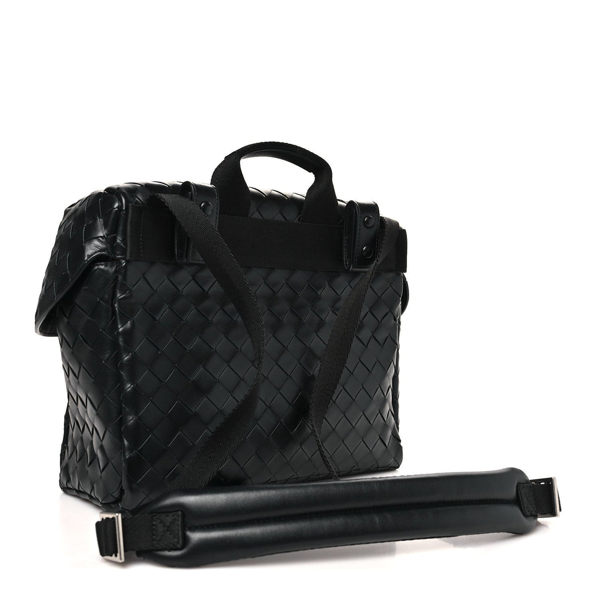 Nappa Intrecciato Postino Messenger Black