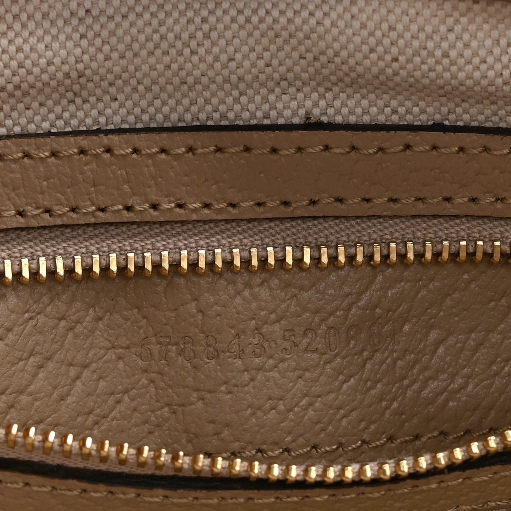 GG Supreme Monogram Textured Dollar Calfskin Web Small Jackie 1961 Hobo Beige Mystic White Oatmeal