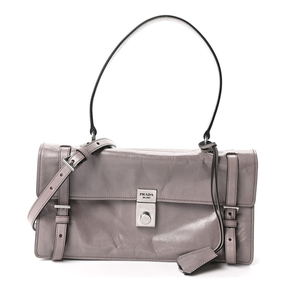 Glossy Calfskin Medium Sound Shoulder Bag Peltro