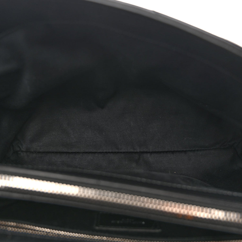 Calfskin Y Quilted Monogram Medium Loulou Chain Satchel Black