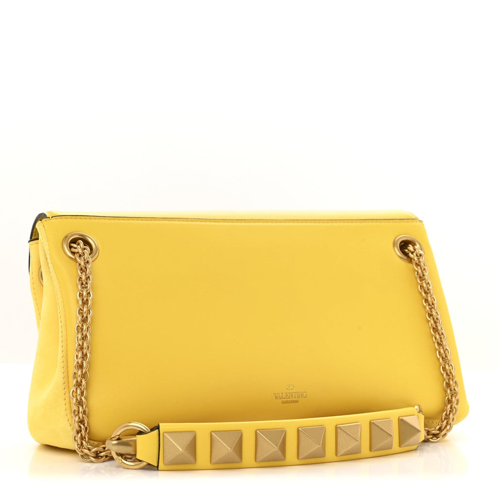 Nappa Stud Sign Shoulder Bag Bright Lemon