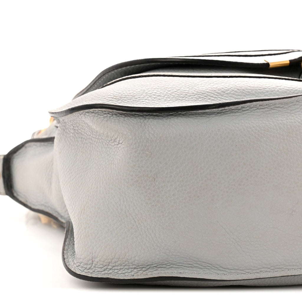 Calfskin Small Marcie Satchel Faded Blue