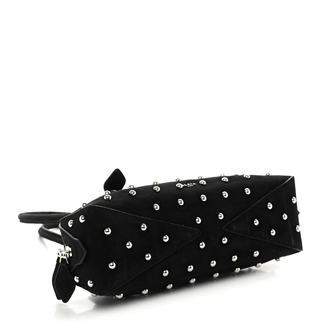 Nubuck Studded Small Le Teckel Bag  Black