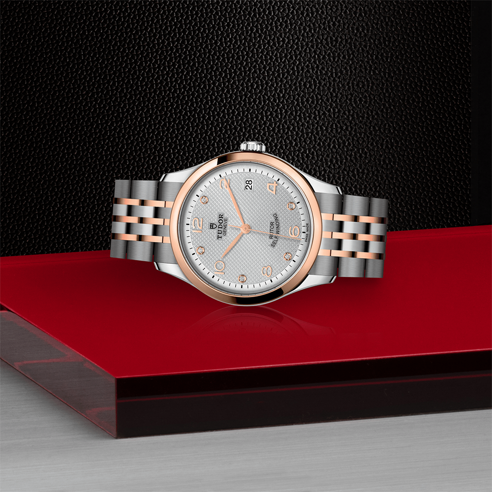 1926 Rose Gold Two-Tone 36mm - Silver, Diamond-Set on Bracelet