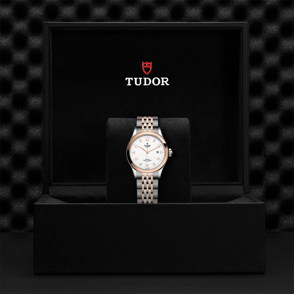 1926 Rose Gold Two-Tone 28mm - White, Diamond-Set on Bracelet